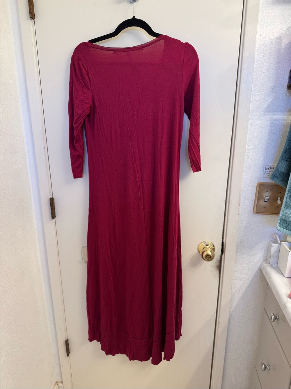 Kensie Women's Deep Berry Scoop Neck High-Low Dress - Picture 3 of 3